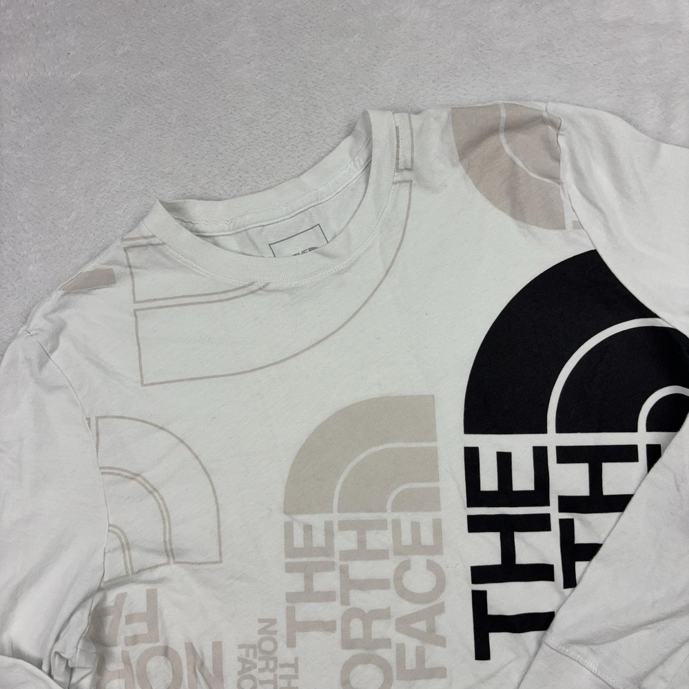 The North Face Reg. Fit Long Sleeve T-Shirt Womens M White Graphic Logo